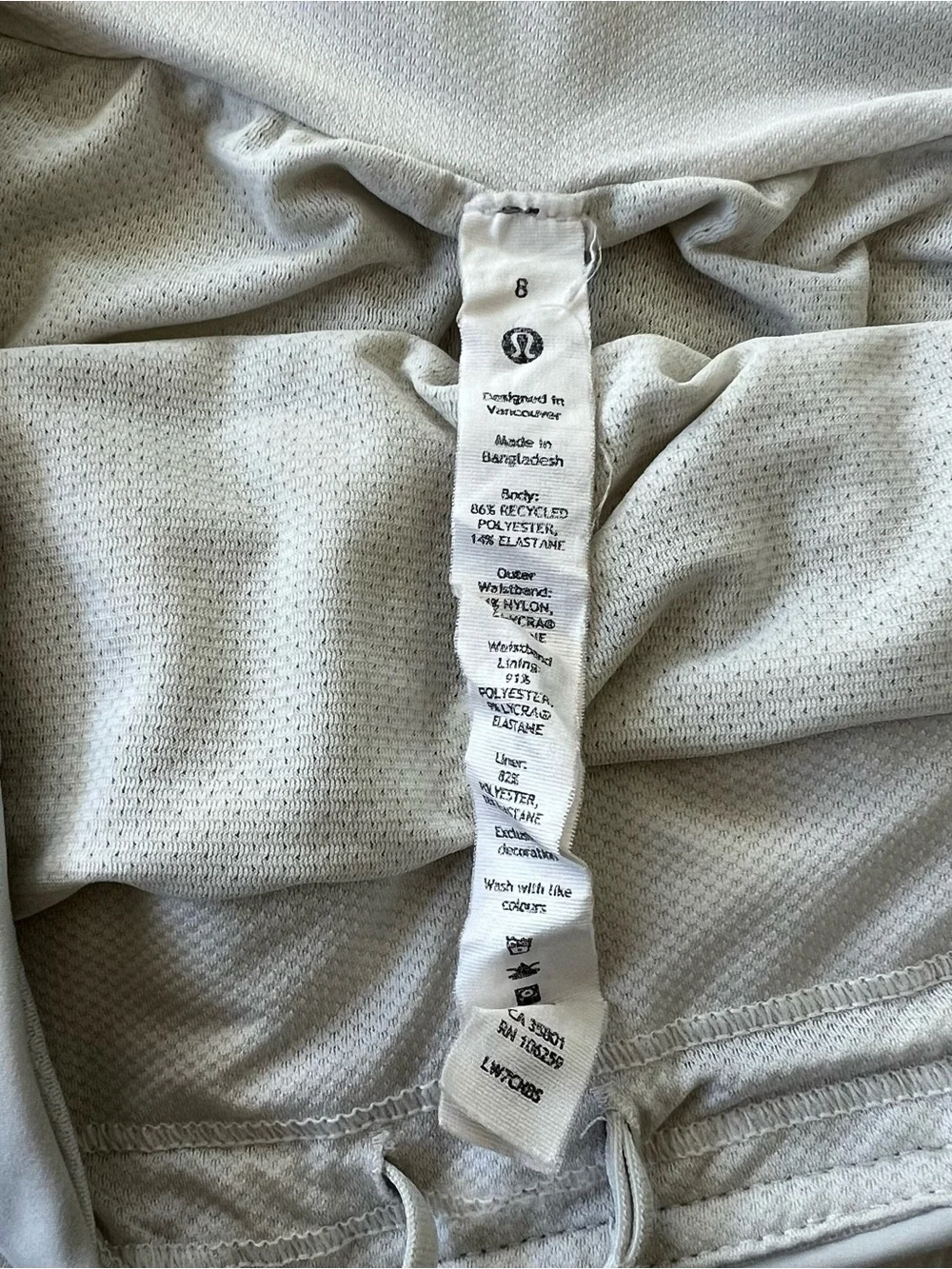 Lululemon Fast and Free HR Short, Airflow Emboss Mini Bone, size 8